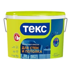 Краска В/Д Текс латексная для стен и потолков интерьерная, 3 кг Краска В/Д Текс латексная для стен и потолков интерьерная, 3 кг