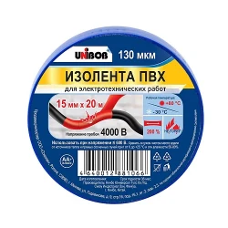 Изолента Unibob, синяя, (15 мм x 20 м) Изолента Unibob, синяя, (15 мм x 20 м)