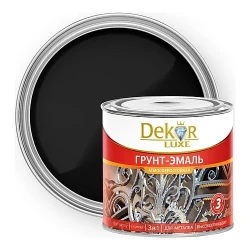 Грунт-эмаль DEKOR 3в1 черная, 0,9 кг
