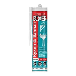Герметик Boxer S силиконовый санитарный бесцветный, 260 мл Герметик Boxer S силиконовый санитарный бесцветный, 260 мл