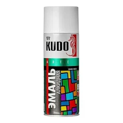 Краска KUDO аэрозольная белая алкидная глянцевая, 520 мл Краска KUDO аэрозольная белая алкидная глянцевая, 520 мл