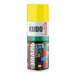 Краска KUDO аэрозольная желтая алкидная, 520 мл Краска KUDO аэрозольная желтая алкидная, 520 мл
