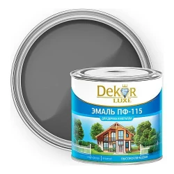 Краска-эмаль DEKOR ПФ-115 серая, 1,8 кг