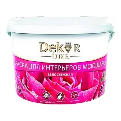 Краска DEKOR ВД-АК-216 моющаяся для интерьера, 3 кг Краска DEKOR ВД-АК-216 моющаяся для интерьера, 3 кг