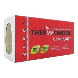 Утеплитель Изомин ThermoWool Стандарт-32 1200*600*100 мм 2.88м2 0.288 м3 минвата (базальт)