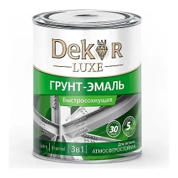 Грунт-эмаль DEKOR SPRINT быстросохнущая 3в1 графит, 0,9 кг