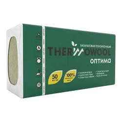 Утеплитель Изомин ThermoWool Оптима-50 1200*600*50 мм 5.76м2 0.288 м3 минвата (базальт)
