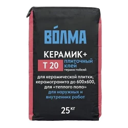 Клей Волма Керамик Плюс плиточный, 25 кг (56 шт/под) Клей Волма Керамик Плюс плиточный, 25 кг (56 шт/под)