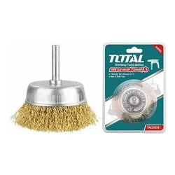 Корщетка-насадка со штифтом латунированная 75 мм TOTAL TAC33031