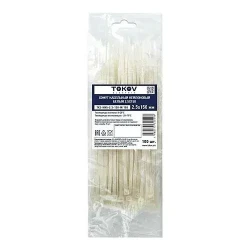 Хомут кабельный нейлоновый бел. 2.5х150 (уп.100шт) TOKOV ELECTRIC TKE-HNS-2.5-150-W/100 Хомут кабельный нейлоновый бел. 2.5х150 (уп.100шт) TOKOV ELECTRIC TKE-HNS-2.5-150-W/100