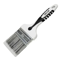 Кисть DECOR Black White Premium плоская универсальная щетина 2К ручка, 75х15 мм